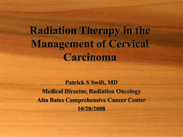 Radiation Therapy in the Management of Cervical Carcinoma