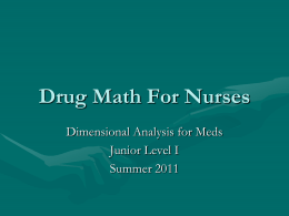 Drug Math For Nurses
