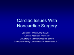 Preoperative Risk Stratification for Noncardiac Surgery