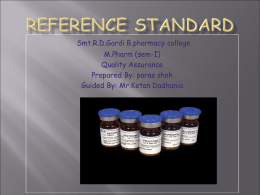 REFERENCE STANDARD - PARAS'S PHARMACY WORLD