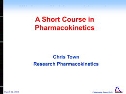 A Short Course in Pharmacokinetics