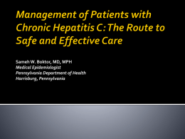 Management of Patients with Chronic Hepatitis C: The Route