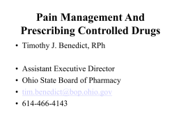 Pain Management And Prescribing Controlled Drugs