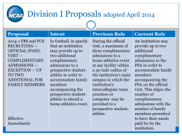 Division I Proposals adopted April 2014 - NCAA.org