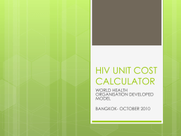 HIV UNIT COST CALCULATOR