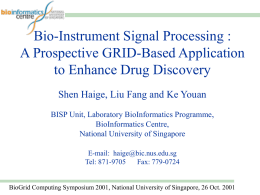 Bio-Instruments Signal Processing : A Prospective GRID