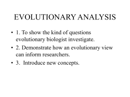 EVOLUTIONARY ANALYSIS