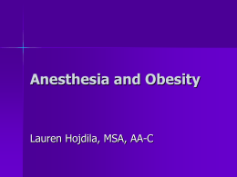 Anesthesia and Obesity - Anesthetist Student Blog