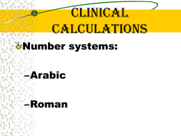 Clinical calculations