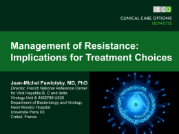 Management of Resistance: Implications for Treatment Choices