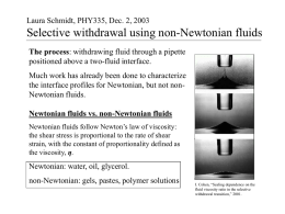Laura Schmidt, PHY335, Dec. 2, 2003 Selective withdrawal