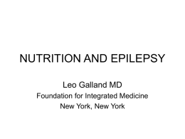 NUTRITION AND EPILEPSY - What is Integrated Medicine?