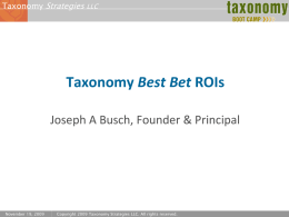 Taxonomy ROI - Taxonomy Strategies