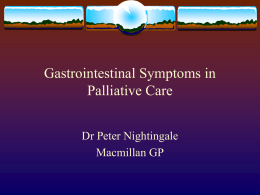 Common Gastrointestinal Symptoms in Advanced Cancer