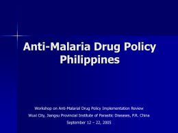 Anti-Malaria Drug Policy Philippines
