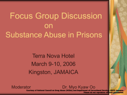 Focus Group Discussion on Substance Abuse in Prisons