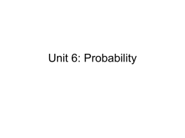 Unit 6: Probability
