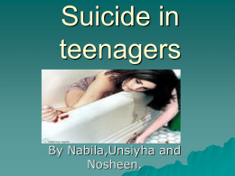 Suicide in teenagers!!!!!