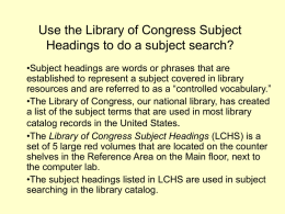 Use the Library of Congress Subject Headings to do a