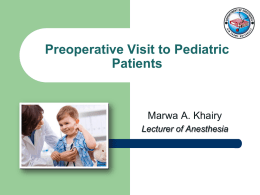Preoperative Visit to Pediatric Patients