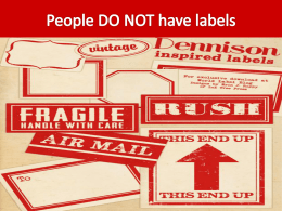 People DO NOT have labels - Gateway Health Institute