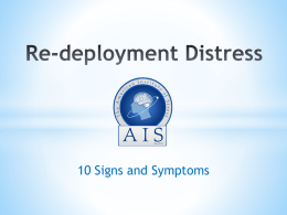 Re-deployment Distress - American Institute of Stress is
