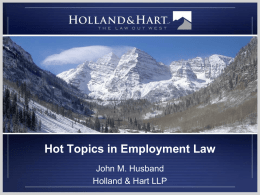 COLORADO LAWS AFFECTING EMPLOYERS