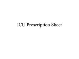 ICU Prescription Sheet