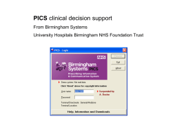 PICS clinical decision support: PowerPoint show