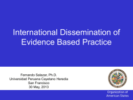 International Dissemination of Evidence Based Practice