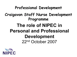 The role of NIPEC in Personal and Professional Development