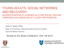 YOUNG ADULTS, SOCIAL NETWORKS, AND RECOVERY: AN