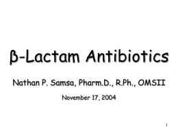 β-Lactam Antibiotics