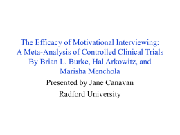 The Efficacy of Motivational Interviewing: A Meta