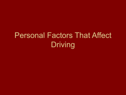 Personal Factors That Affect Driving