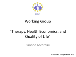 Working Group ”Therapy, Health Economics, and Quality of Life'