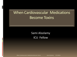 When Cardiovascular Medications Become Toxins