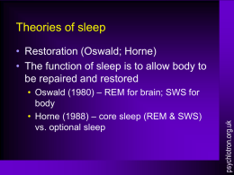 Theories of sleep - psychlotron.org.uk