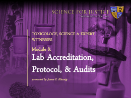 Chapter 8 : Lab Accreditation, Protocol, & Audits
