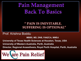 Milestones of Acute Pain Medicine at
