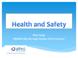 Health and Safety - Practice Manager