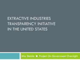 Implementation of the Extractive Industries Transparency