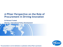 A Pfizer Perspective on the Role of Procurement in Driving