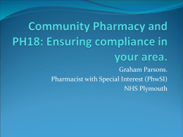 Community Pharmacy and PH18: Ensuring compliance in your area.