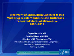 Investigation of Multidrug-resistant TB — Republic of the