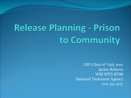 Release Planning - Prison to Community