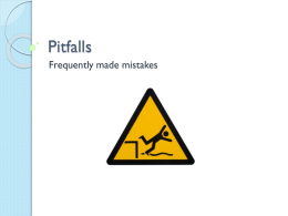 Pitfalls