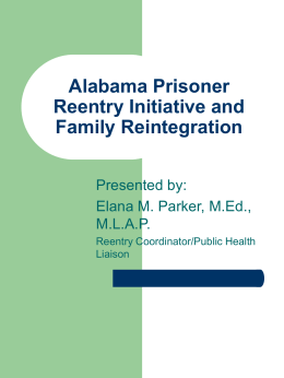 Alabama Prisoner Reentry Initiative and Family Reintegration