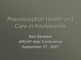 Preconception in Adolescents