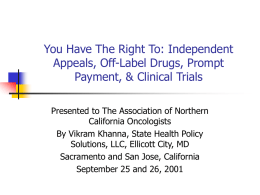 You Have The Right To: Independent Appeals, Off